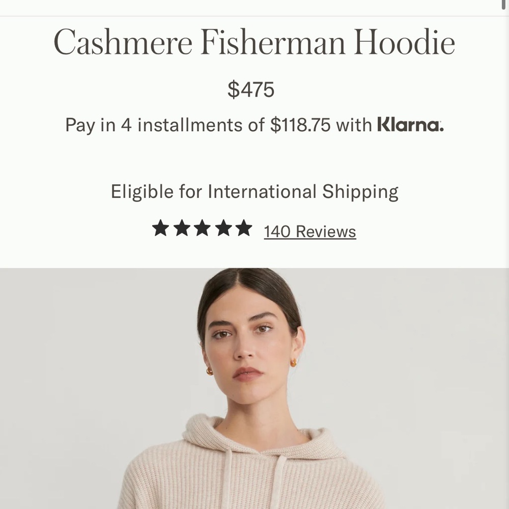 Jenni Kayne Cashmere Fisherman Hoodie in Cream